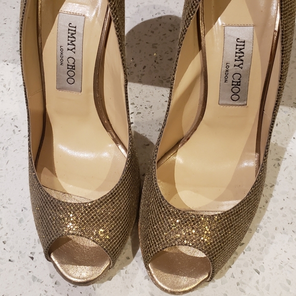 100% Authentic Jimmy Choo Crown Champagne Glitter - Picture 3 of 11